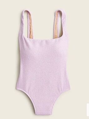 Lilac Textured Scoop Neck One-Piece Swimsuit